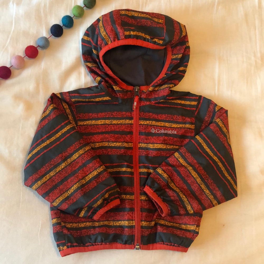 Columbia Kids Raincoat - Red and Yellow Stripes